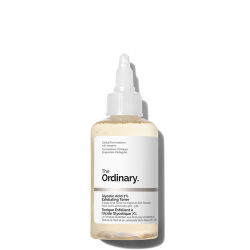 Toner Acide Glycolique 7% The Ordinary 240ml – exfoliant éclat et taches sombres, fond blanc