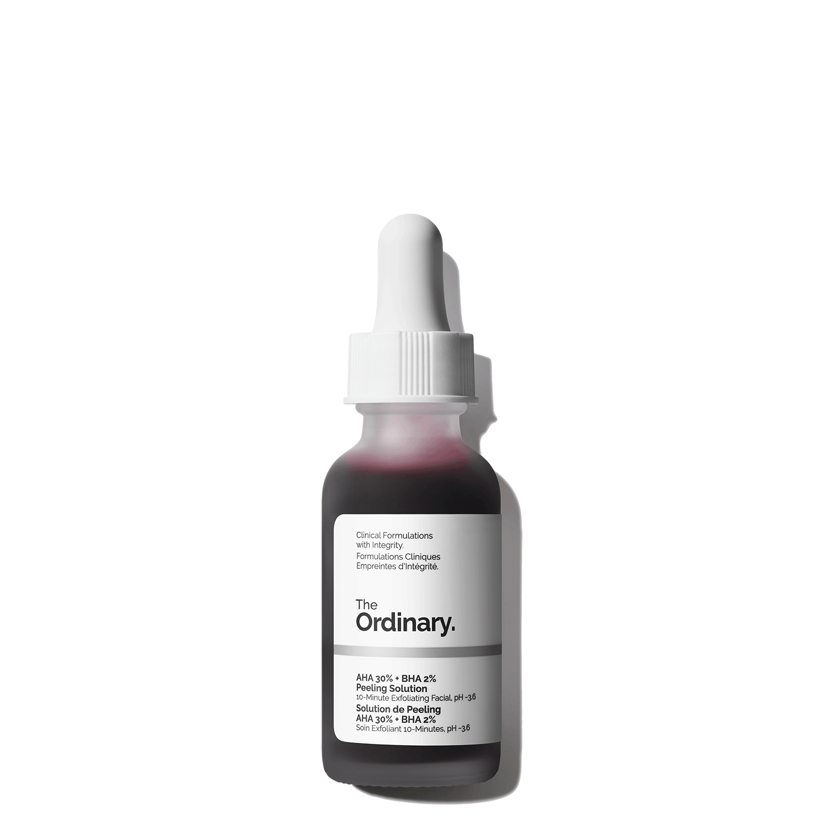 Peeling Solution AHA 30% + BHA 2% The Ordinary 30ml – exfoliant viral TikTok, fond blanc