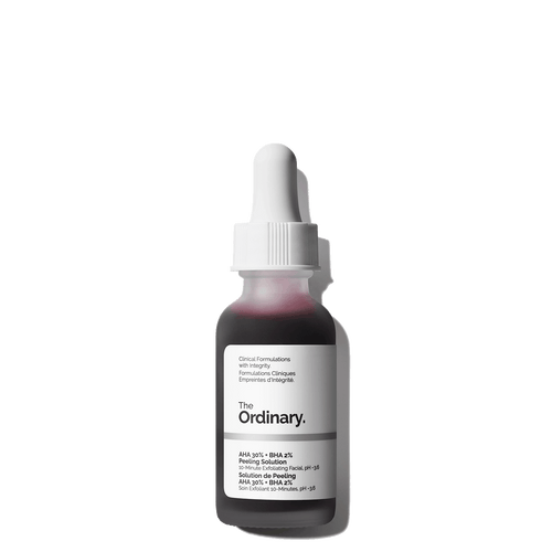 Peeling Solution AHA 30% + BHA 2% The Ordinary 30ml – exfoliant viral TikTok, fond blanc