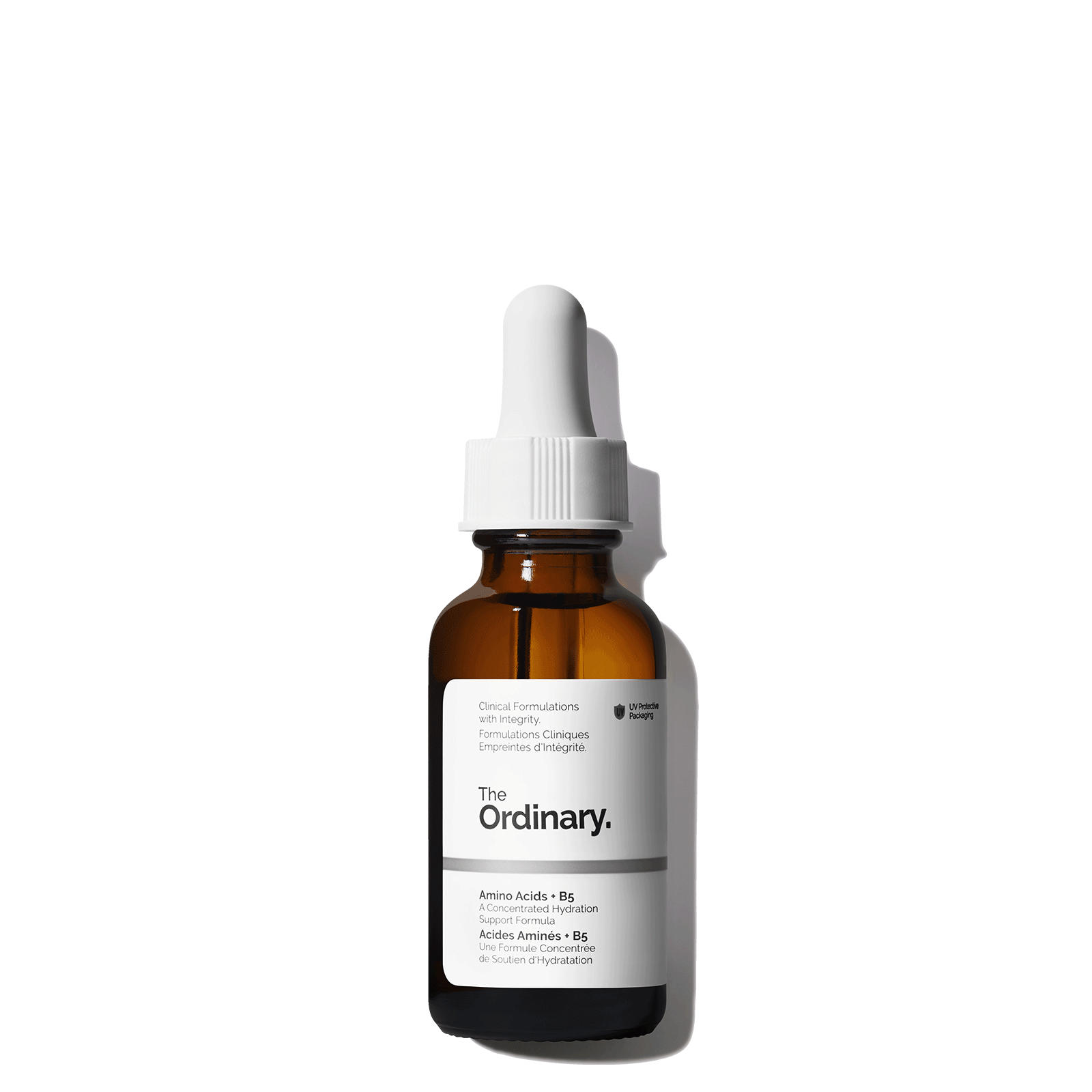 Sérum Acides Aminés + B5 The Ordinary 30ml – hydratation et réparation barrière cutanée, fond blanc